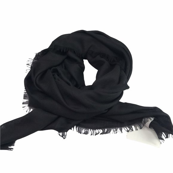 New Nordstrom Black Scarf Cashmere 28" W x 78" L